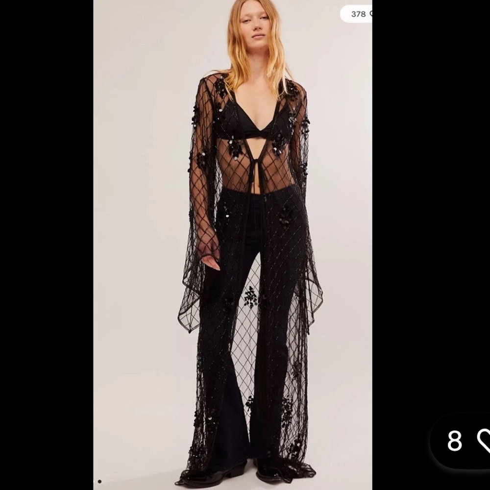 Free People Muche Muchette Capulet Beaded Embellished Kimono